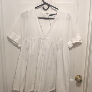 Zara white puffy dress